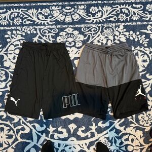 PUMA Men's Athletic Shorts in Black and Gray
